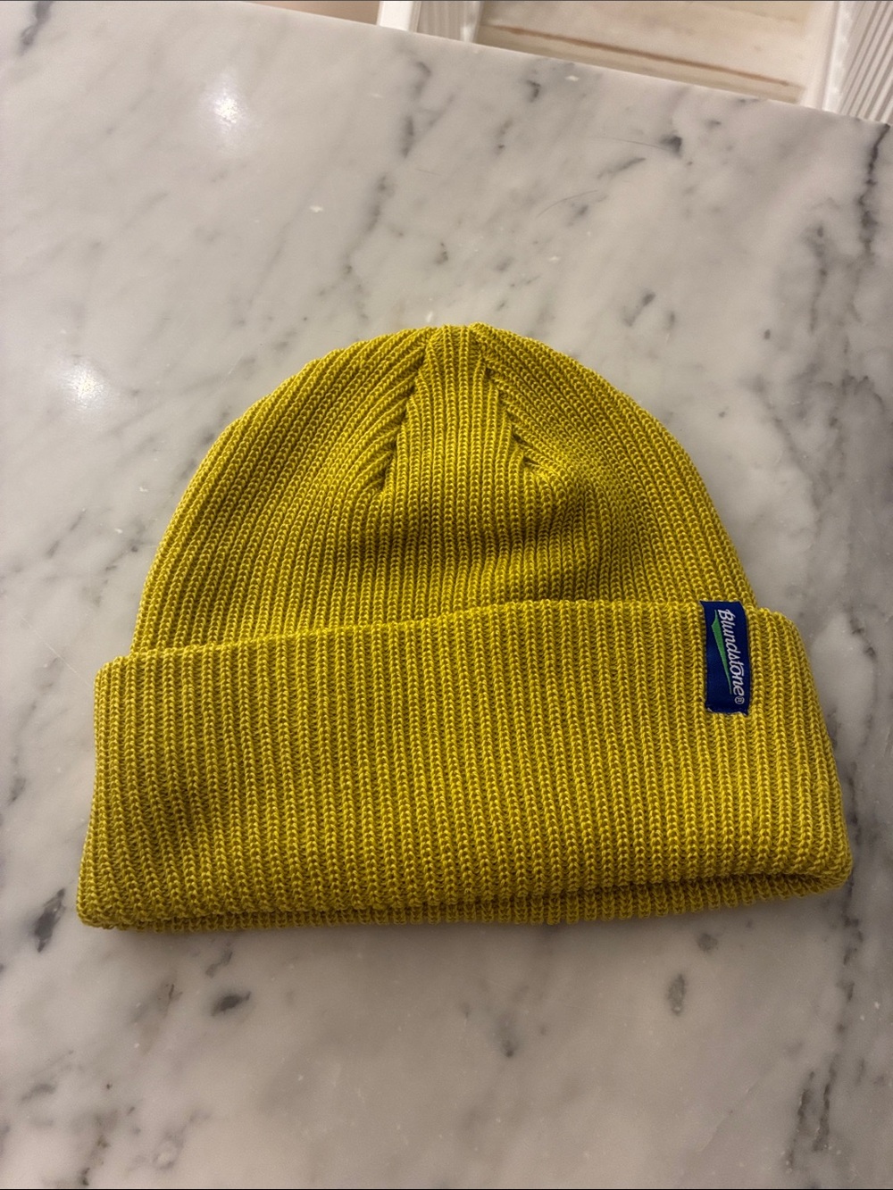 NEW Blundstone Mustard Yellow Ribbed Knit Beanie | Cuffed Winter Hat